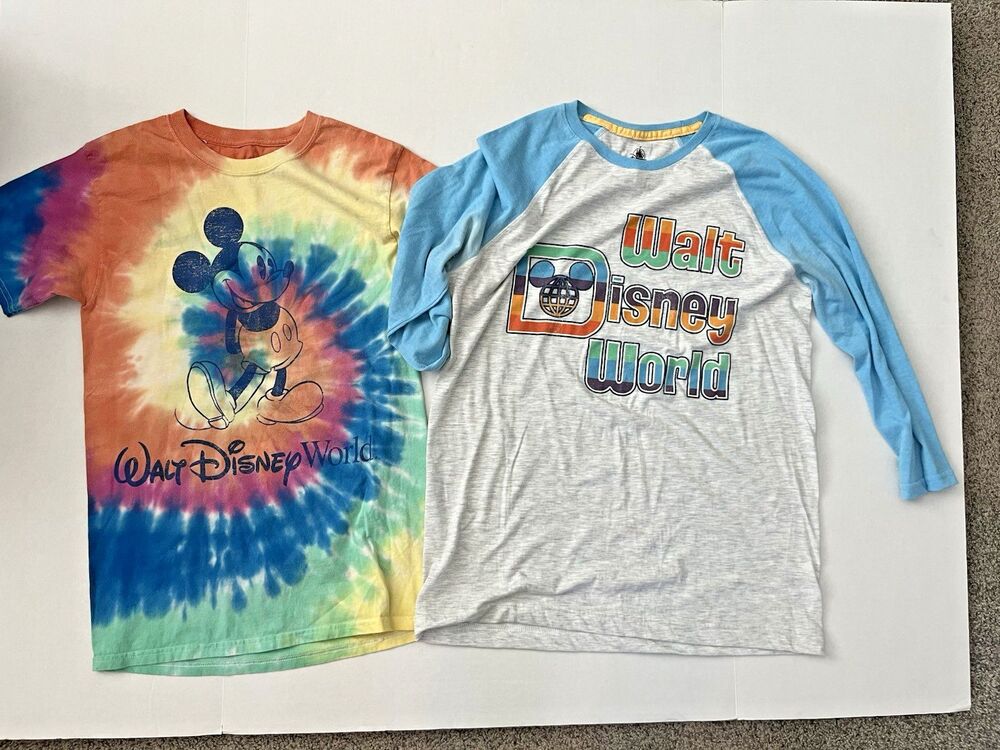 Walt Disney World Parks Women’s Shirt Lot of 2 Size Small Mickey Tie Dye